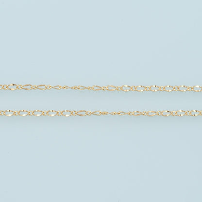 Gold Oval Chain,18K Gold Filled Paper Clip Chain for Necklace Bracelet DIY Jewelry Making Supply 3x5.5mm