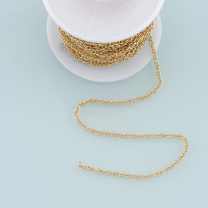 Gold Oval Chain,18K Gold Filled Texture Oval Chain for Necklace Bracelet DIY Jewelry Making Supply 3.5x5mm