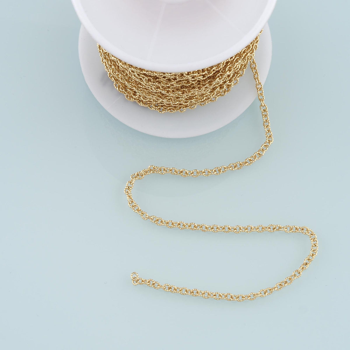 Gold Oval Chain,18K Gold Filled Texture Oval Chain for Necklace Bracelet DIY Jewelry Making Supply 3.5x4mm