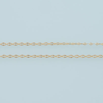 18K Gold Filled Oval Oval Chain 4 mm, 3.28 ft for Jewelry Making