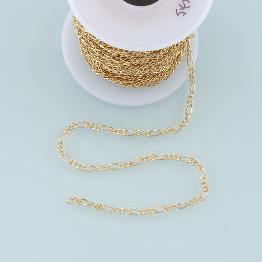 Gold Oval Chain,18K Gold Filled Thin Oval Chain for Necklace Bracelet DIY Jewelry Making Supply 3.5x6mm