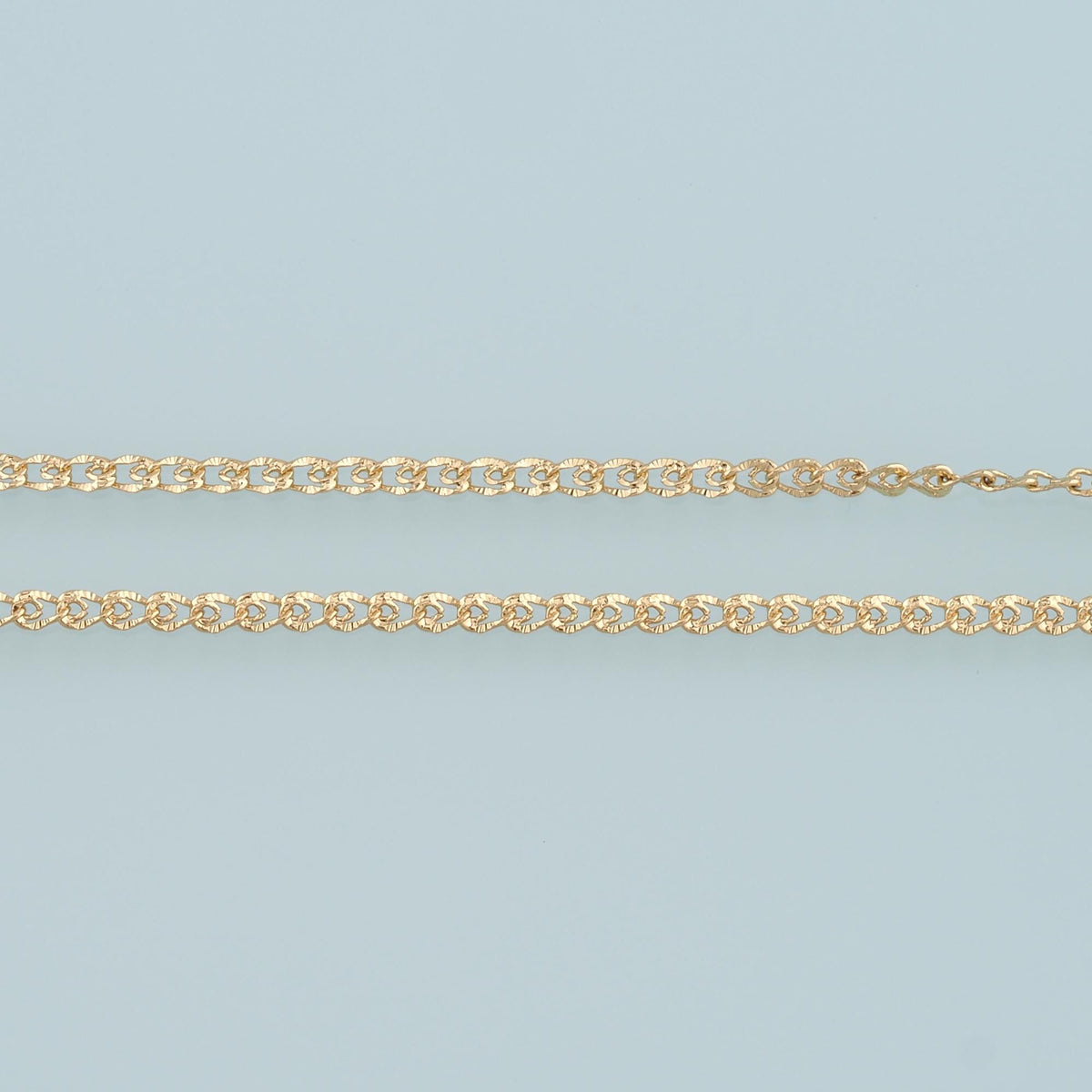 Gold Curb Chain,18K Gold Filled Texture Chain for Necklace Bracelet DIY Jewelry Making Supply 3x4.5mm