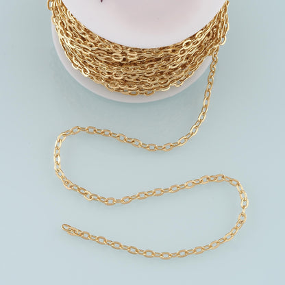 18K Gold Filled Oval Oval Chain 5 mm, 3.28 ft for Jewelry Making