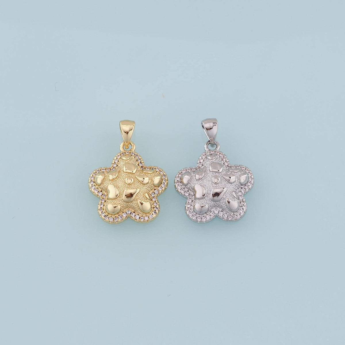 Gold Starfish Charms,18K Gold Filled Starfish Pendant,CZ Micro Pave Starfish Charm Bracelet Necklace for DIY Jewelry Making S