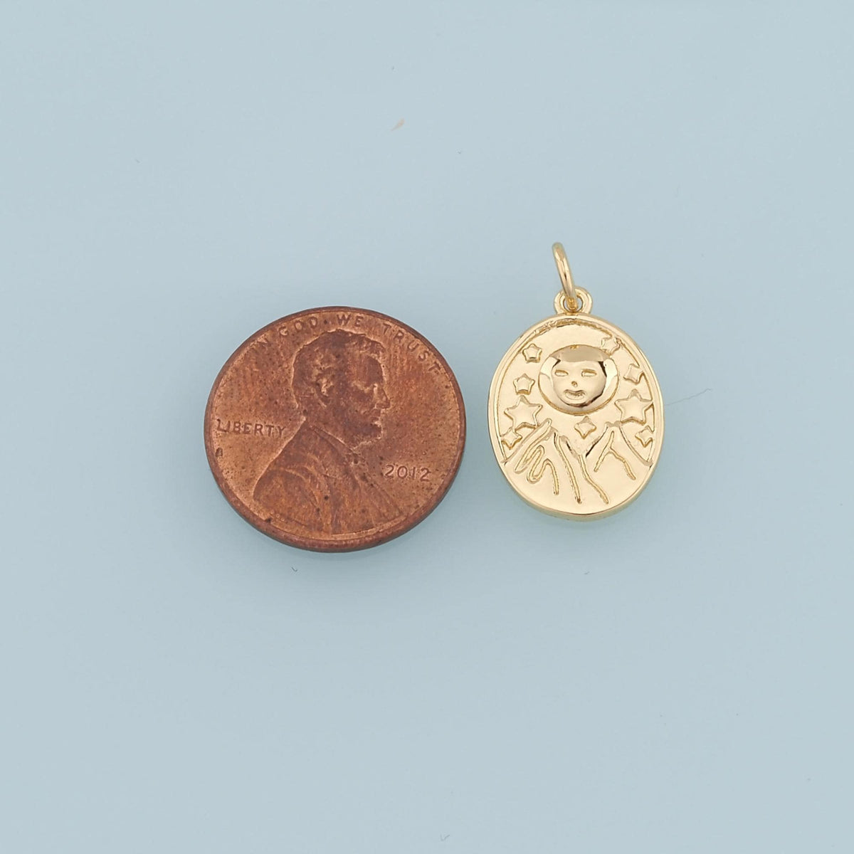 Gold Moon Star Charms,18K Gold Filled Moon Pendant,Celestial Charm Bracelet Necklace for DIY Jewelry Making Supply