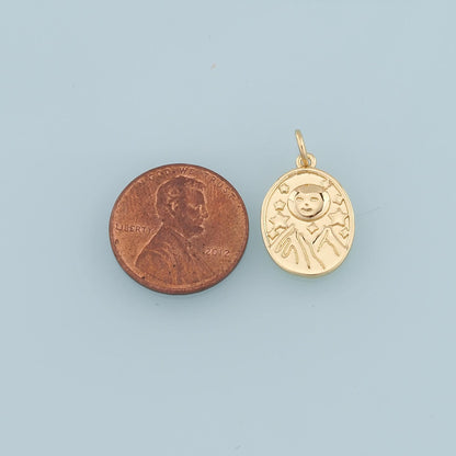 Gold Moon Star Charms,18K Gold Filled Moon Pendant,Celestial Charm Bracelet Necklace for DIY Jewelry Making Supply