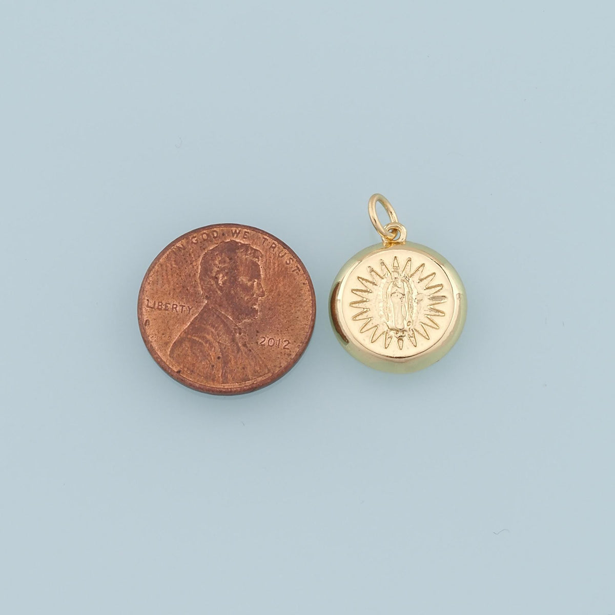 Gold Our Lady of Guadalupe Charms,18K Gold Filled virgin mary Pendant Charm Bracelet Necklace for DIY Jewelry Making Supply
