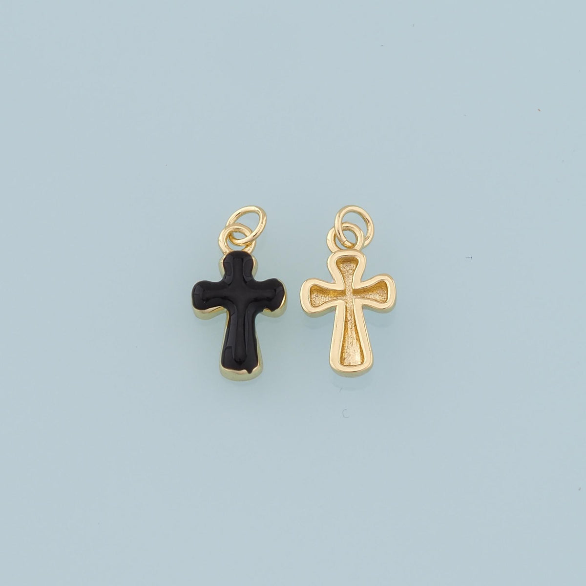 Gold Cross Charms,18K Gold Filled Enamel Cross Pendant,Protect Religious Charm Bracelet Necklace for DIY Jewelry Making Suppl