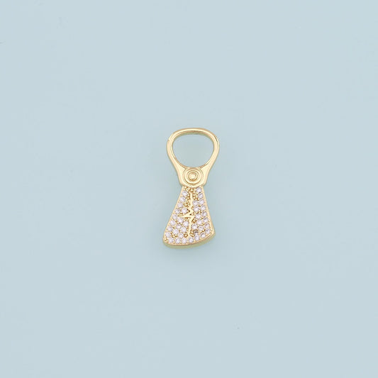 Gold Can Tab Charms,18K Gold Filled CZ Soda Pop Pull Pendant Charm Bracelet Necklace for DIY Jewelry Making Supply
