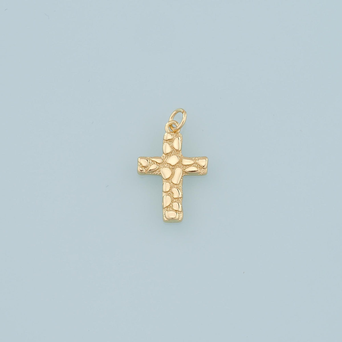 Gold Cross Charms,18K Gold Filled Cross Flower Pendant,Religion Charm Bracelet Necklace for DIY Jewelry Making Supply