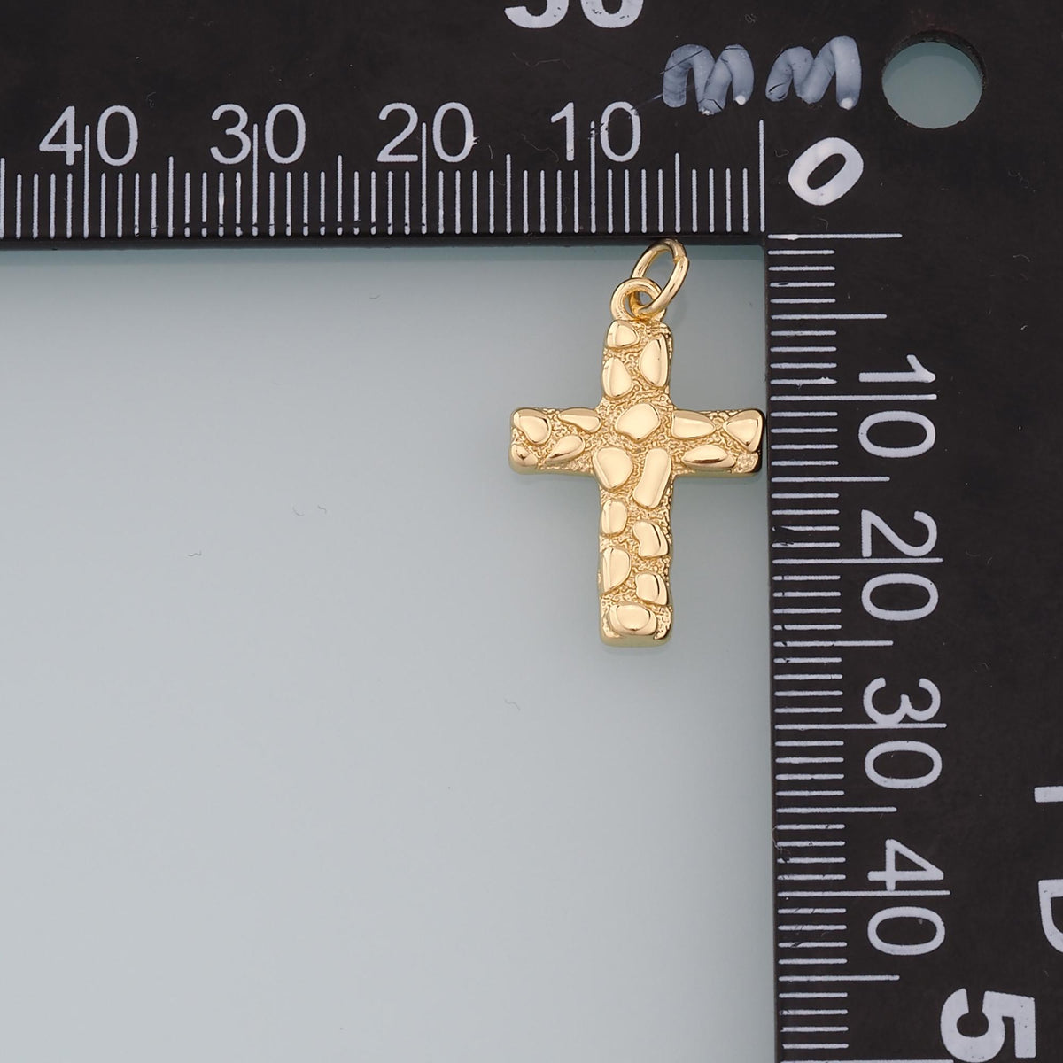 Gold Cross Charms,18K Gold Filled Cross Flower Pendant,Religion Charm Bracelet Necklace for DIY Jewelry Making Supply