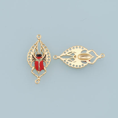 Gold beetle Charms,18K Gold Filled beetle Pendant,Enamel beetle Charm Bracelet Necklace for DIY Jewelry Making Supply