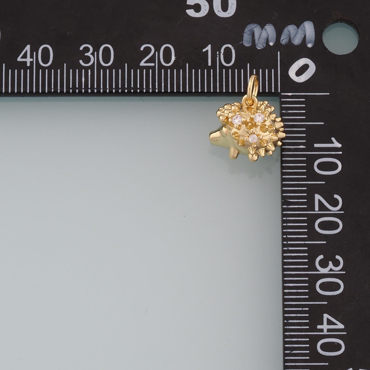 Gold Hedgehog Charms,18K Gold Filled Hedgehog Pendant,CZ Animal Charm Bracelet Necklace for DIY Jewelry Making Supply