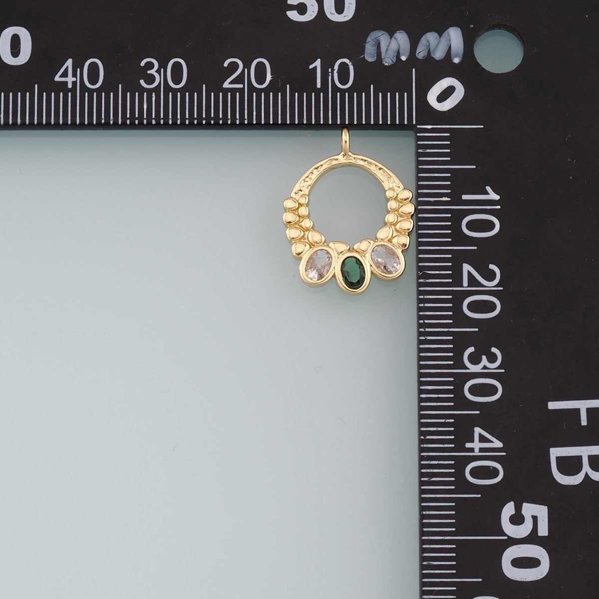 Gold Ring Charms,18K Gold Filled Conch Crystal Pendant,Hoop Shell Charm Bracelet Necklace for DIY Jewelry Making Supply