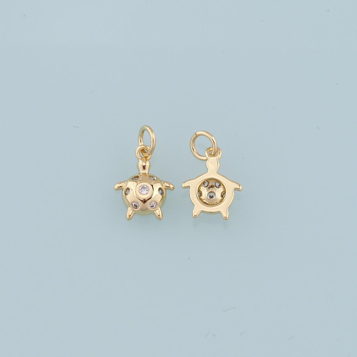 Gold Turtle Charms,18K Gold Filled Turtle Pendant,Turtle Charm Bracelet Necklace for DIY Jewelry Making Supply