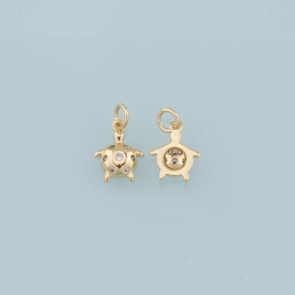 Gold Turtle Charms,18K Gold Filled Turtle Pendant,Turtle Charm Bracelet Necklace for DIY Jewelry Making Supply
