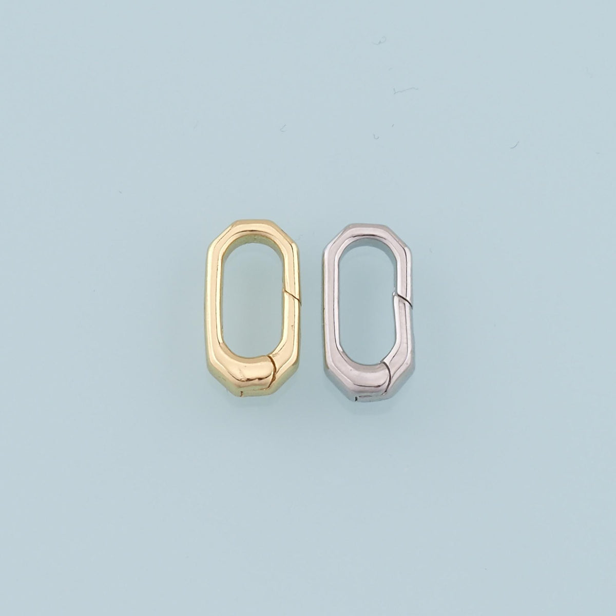 18K Gold Filled Oval Carabiner Clasp,Carabiner Lock Connector,Spring Push Gate for DIY Jewelry Finding Necklace Bracelet
