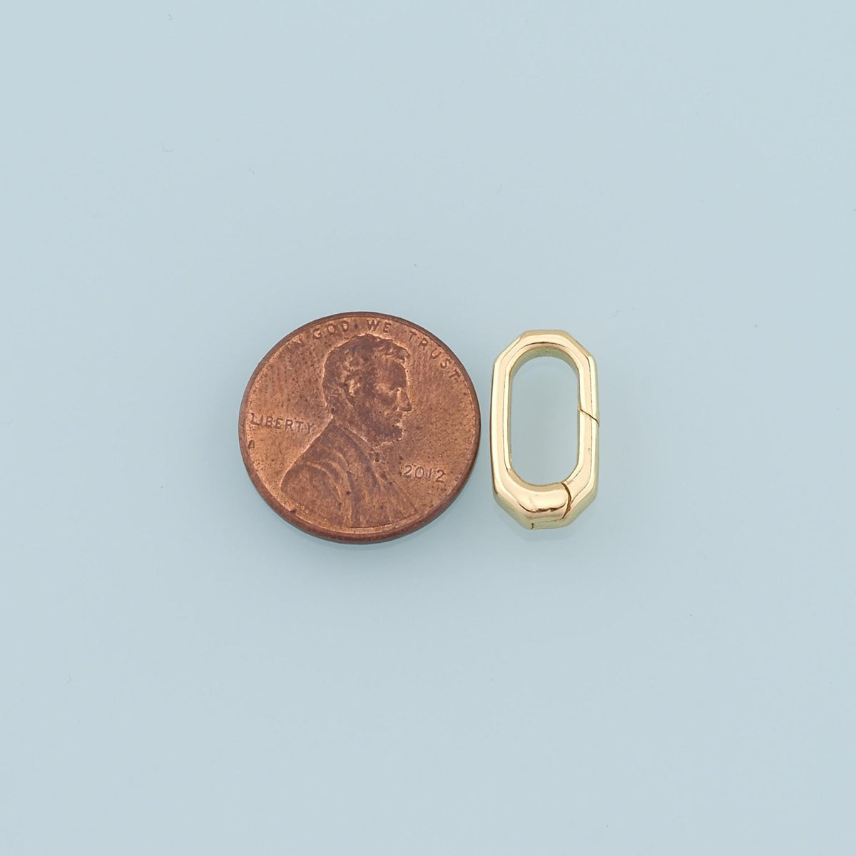 18K Gold Filled Oval Carabiner Clasp,Carabiner Lock Connector,Spring Push Gate for DIY Jewelry Finding Necklace Bracelet