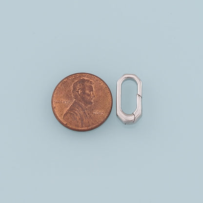 18K Gold Filled Oval Carabiner Clasp,Carabiner Lock Connector,Spring Push Gate for DIY Jewelry Finding Necklace Bracelet