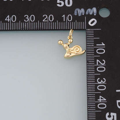 Gold Snails Charms,18K Gold Filled Snails Pendant,Snails Charm Bracelet Necklace for DIY Jewelry Making Supply
