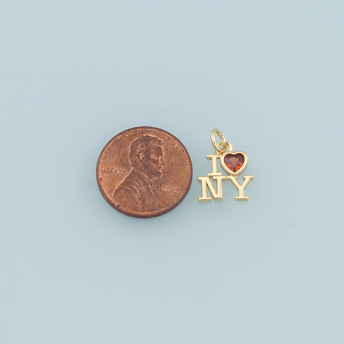 Gold I love New York Charms,18K Gold Filled New York Pendant,New York Charm Bracelet Necklace for DIY Jewelry Making Supply