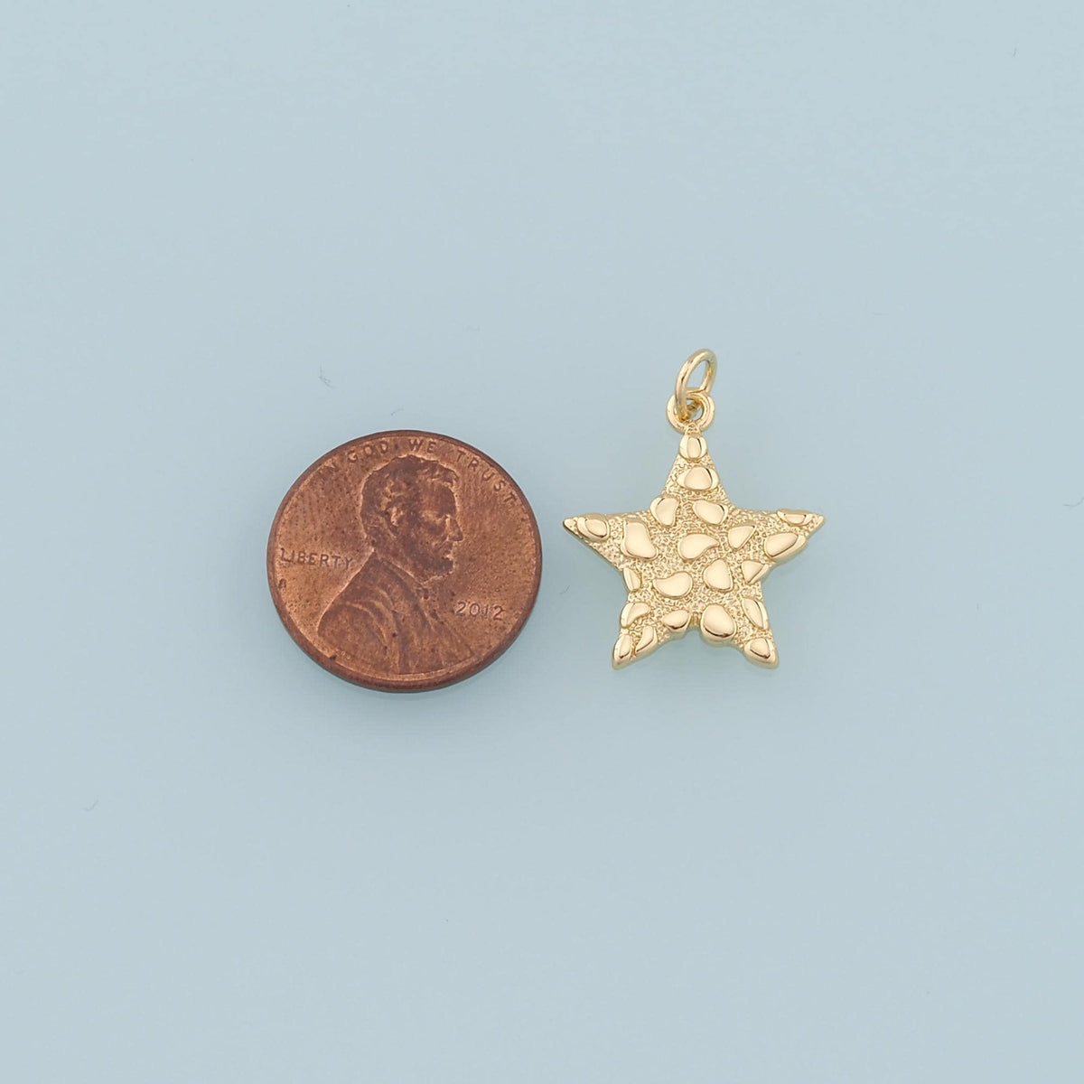 18K Gold Filled Star Pendant,Star Charm Bracelet Necklace for DIY Jewelry Making Supply