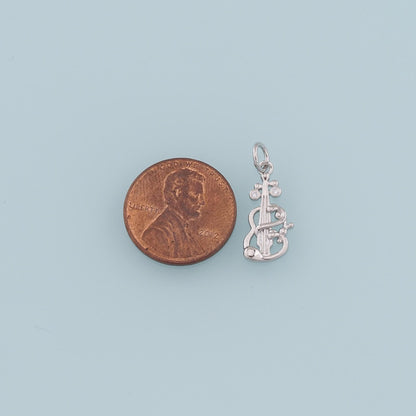 Gold Guitar Charms,18K Gold Filled CZ Micro Pave Guitar Pendant,Music Charm Bracelet Necklace for DIY Jewelry Making Supply