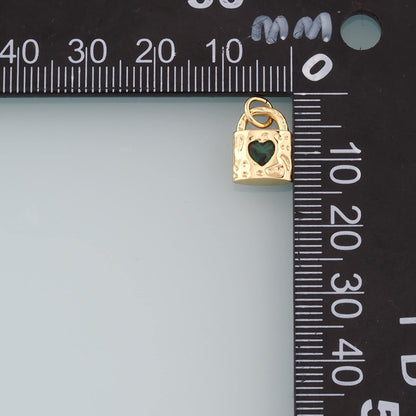 Gold Key Lock Charms,18K Gold Filled Key Pendant,Heart Lock Charm Bracelet Necklace for DIY Jewelry Making Supply