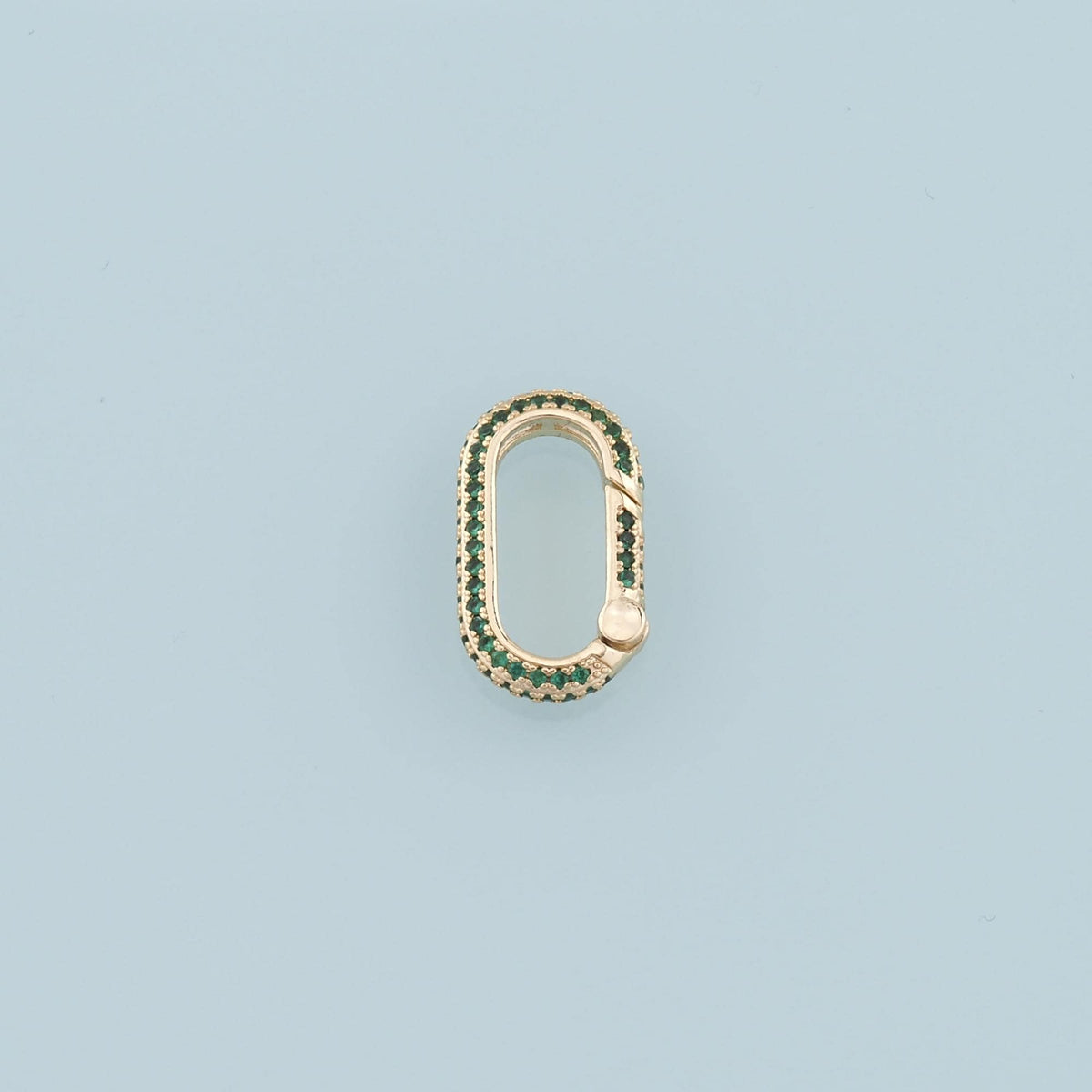 18K Gold Filled Oval Carabiner Clasp,Carabiner Lock Connector,Spring Push Gate for DIY Jewelry Clasp Finding Necklace Bracele