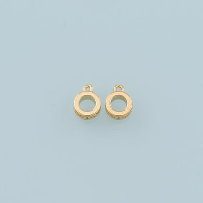 Gold Bail Charm Holder Spacer,18K Gold Filled With Loop Round Bead Spacer Bracelet Necklace for DIY Jewelry Making Supply