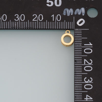 Gold Bail Charm Holder Spacer,18K Gold Filled With Loop Round Bead Spacer Bracelet Necklace for DIY Jewelry Making Supply