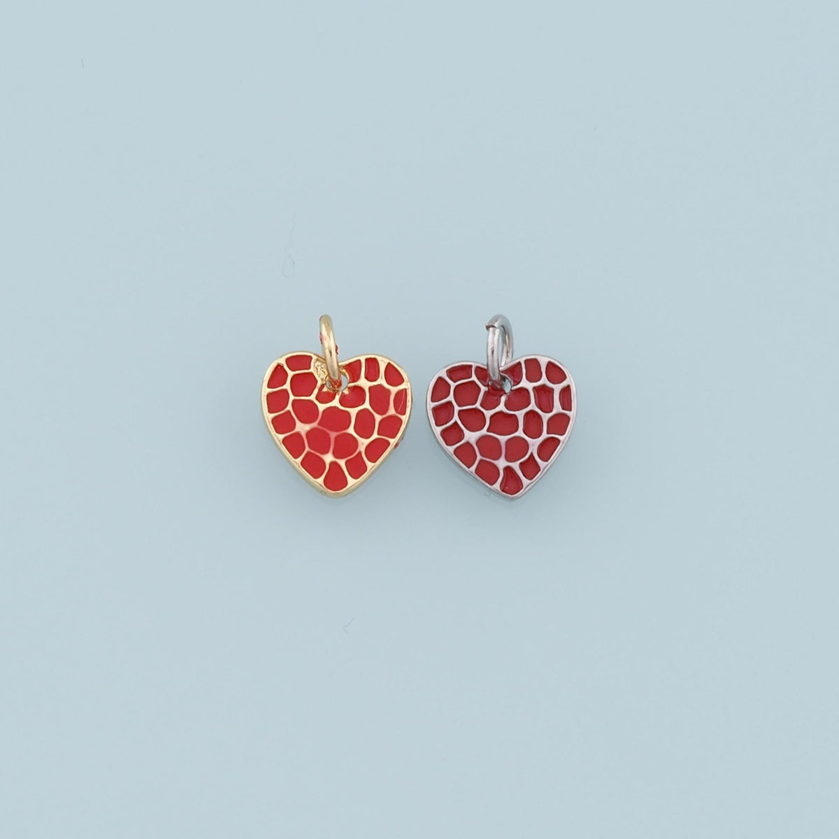 Gold Heart Charms,18K Gold Filled Heart Pendant,Enamel Heart Charm Bracelet Necklace for DIY Jewelry Making Supply