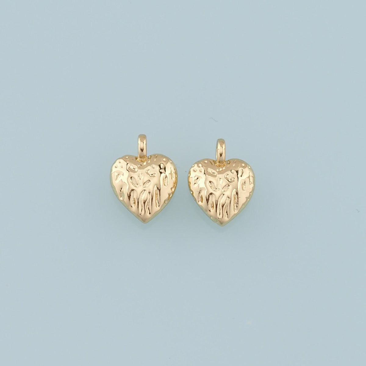 18K Gold Filled Heart Charm Pendant for Jewelry Making