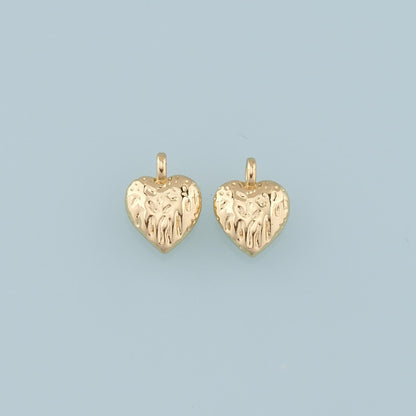 18K Gold Filled Heart Charm Pendant for Jewelry Making