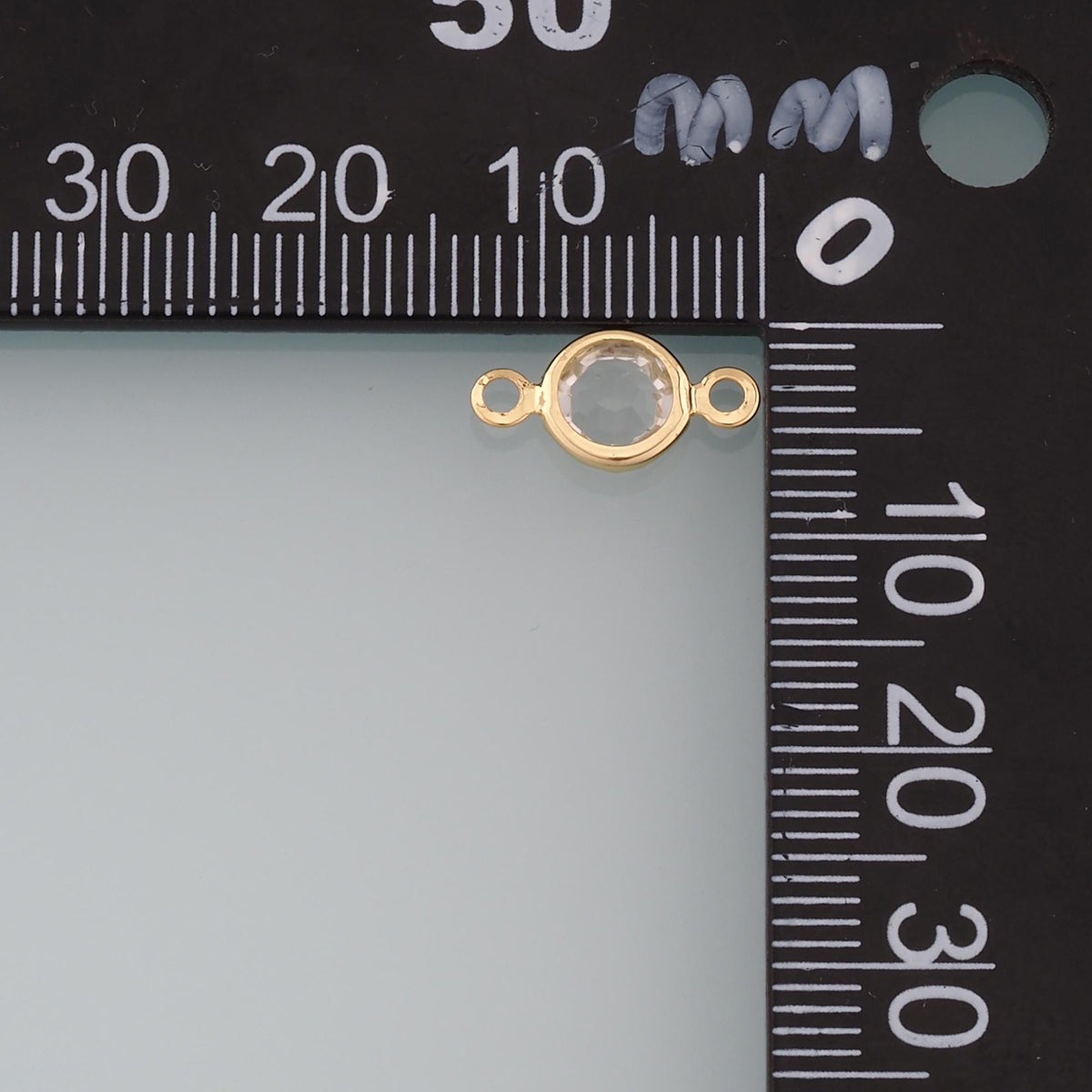 Gold Round Connector Charms,18K Gold Filled Round Pendant,Crystal Charm Bracelet Necklace for DIY Jewelry Making Supply