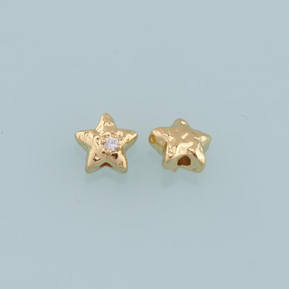 Gold Star spacer Beads Charms,18K Gold Filled Star Bracelet Necklace for DIY Jewelry Making Supply
