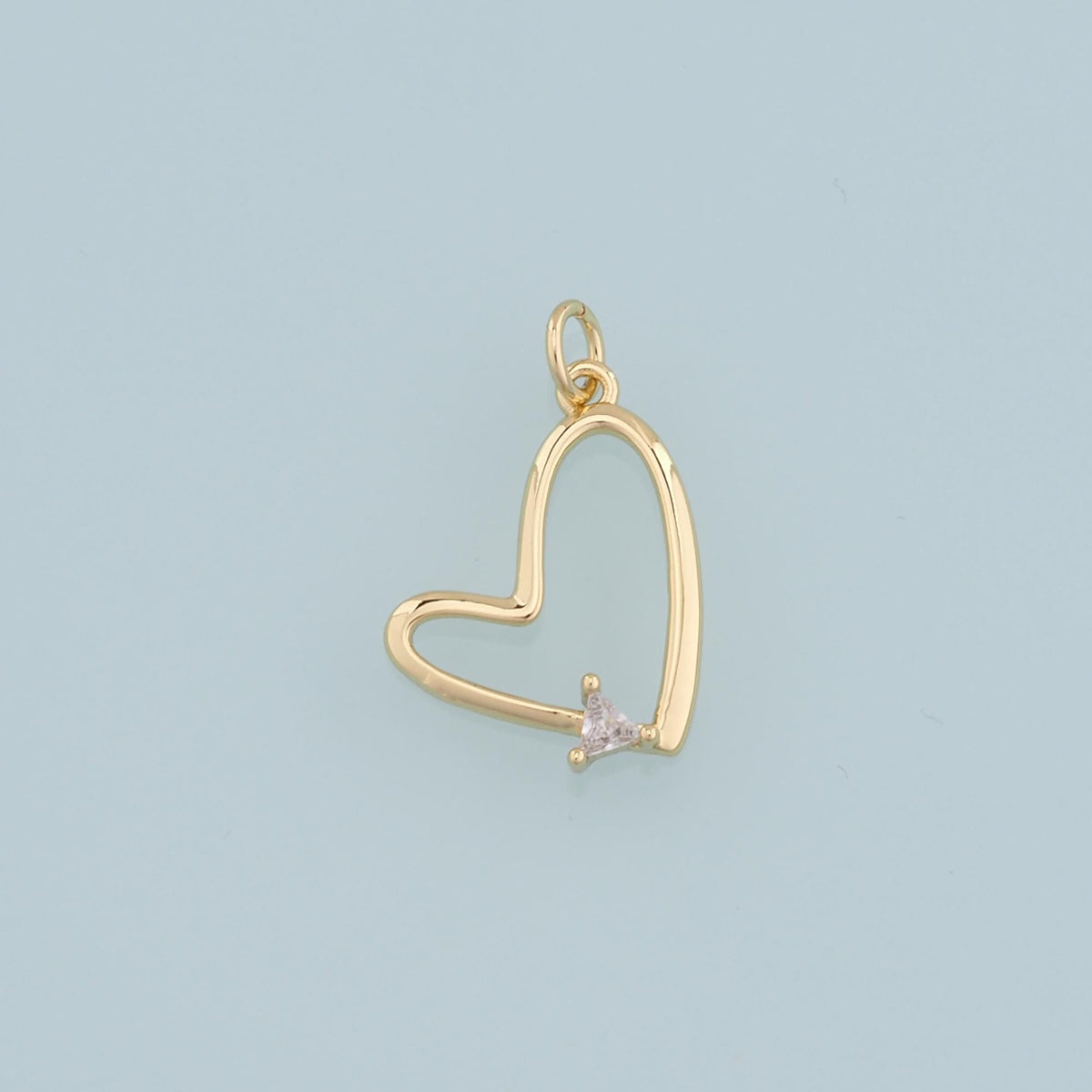 Gold Heart Charms,18K Gold Filled Heart Pendant,Heart Charm Bracelet Necklace for DIY Jewelry Making Supply