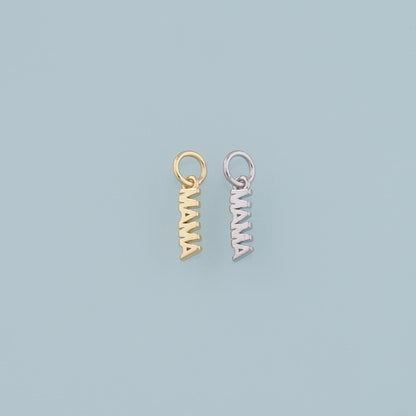 Gold Mama Charms,18K Gold Filled Mama Pendant,Mama Charm Bracelet Necklace for DIY Jewelry Making Supply