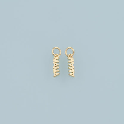 Gold Mama Charms,18K Gold Filled Mama Pendant,Mama Charm Bracelet Necklace for DIY Jewelry Making Supply