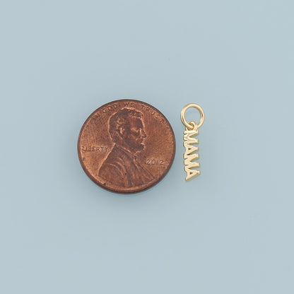 Gold Mama Charms,18K Gold Filled Mama Pendant,Mama Charm Bracelet Necklace for DIY Jewelry Making Supply