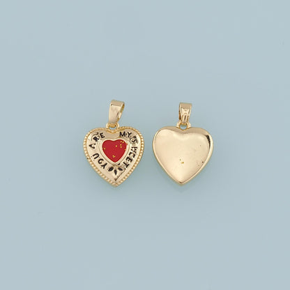 18K Gold Filled Heart Enamel Charm Pendant for Jewelry Making