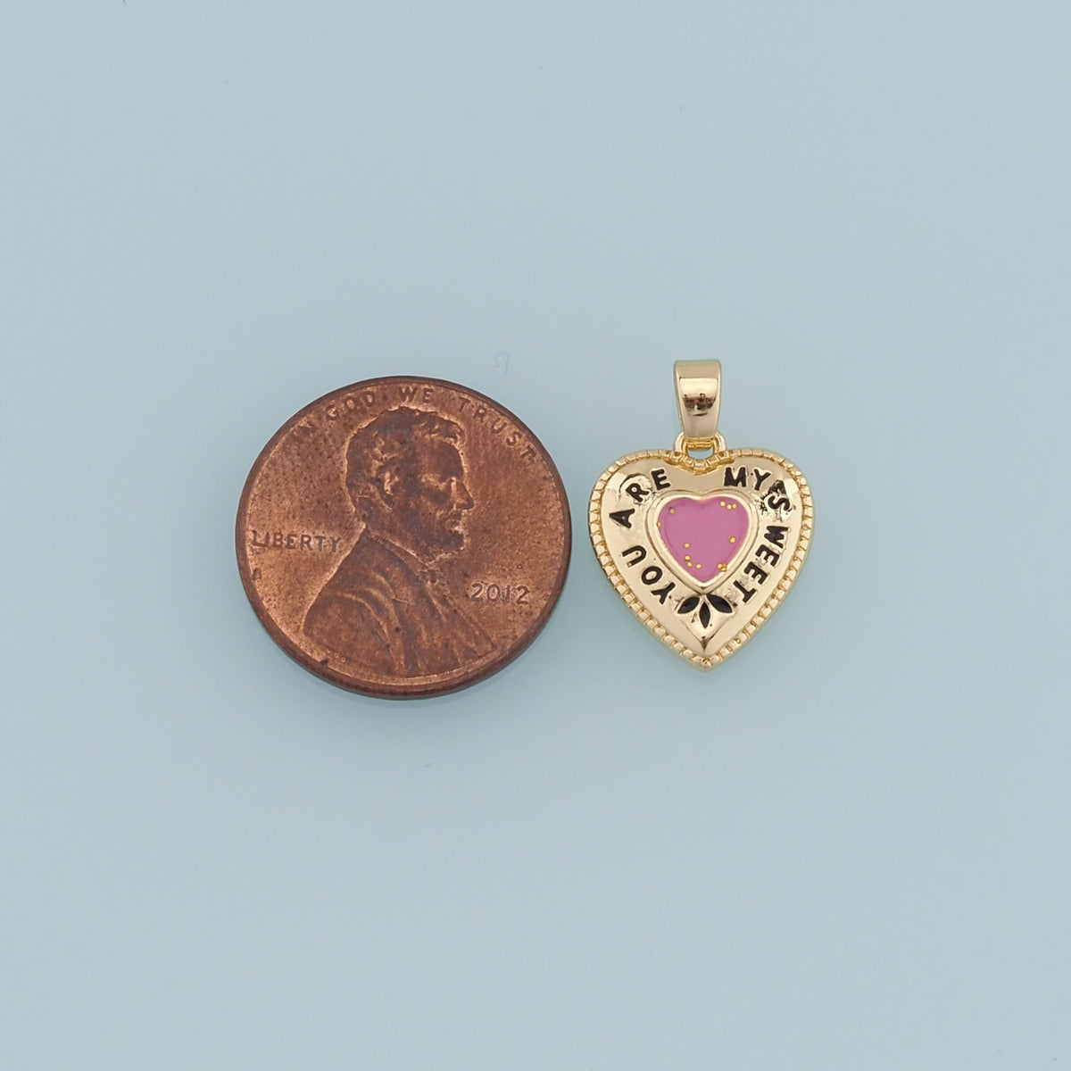 18K Gold Filled Heart Enamel Charm Pendant for Jewelry Making