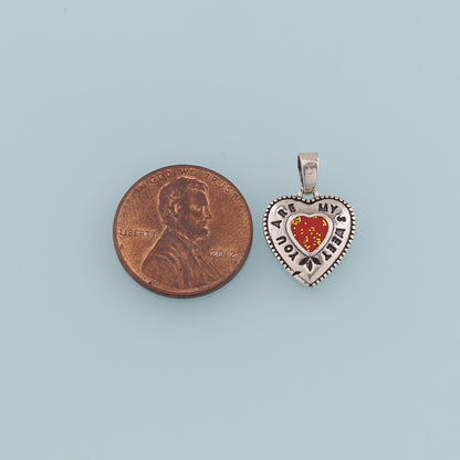 Gold Heart Charms,18K Gold Filled Heart Pendant,Enamel Heart Charm Bracelet Necklace for DIY Jewelry Making Supply