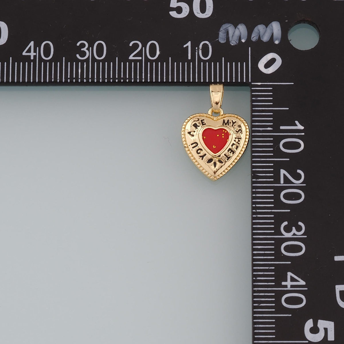 18K Gold Filled Heart Enamel Charm Pendant for Jewelry Making