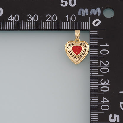 18K Gold Filled Heart Enamel Charm Pendant for Jewelry Making