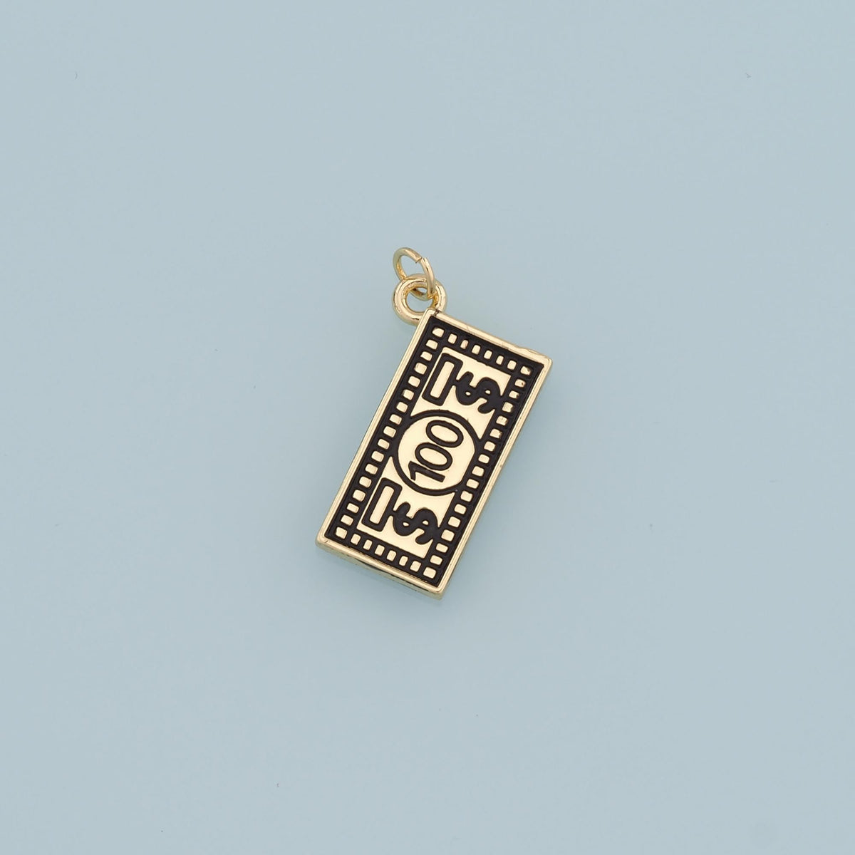 Gold Dollar Charms,18K Gold Filled Money Pendant,Dollar Charm Bracelet Necklace for DIY Jewelry Making Supply