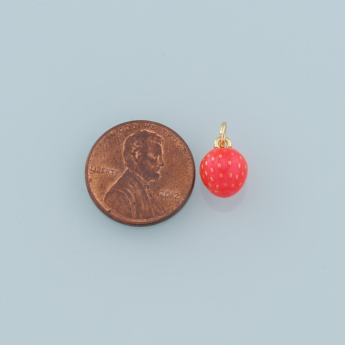 18K Gold Filled Strawberry Charm Pendant for Jewelry Making