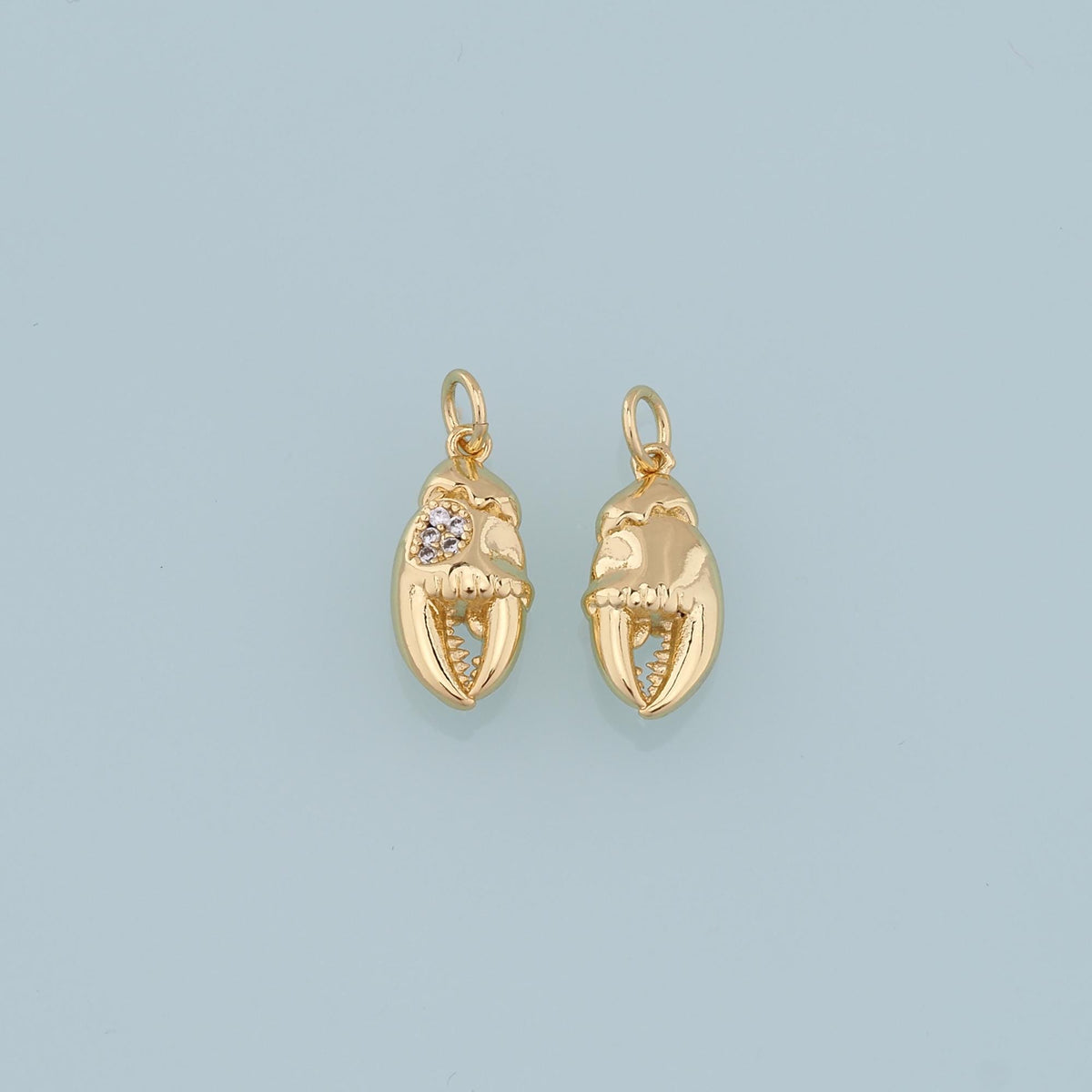 Gold Crab Claws Charms,18K Gold Filled Crab Pendant,Beach Silver Crab Charms Bracelet Necklace for DIY Jewelry Making Supply