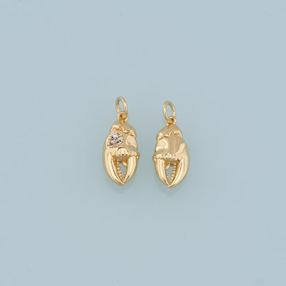 Gold Crab Claws Charms,18K Gold Filled Crab Pendant,Beach Silver Crab Charms Bracelet Necklace for DIY Jewelry Making Supply