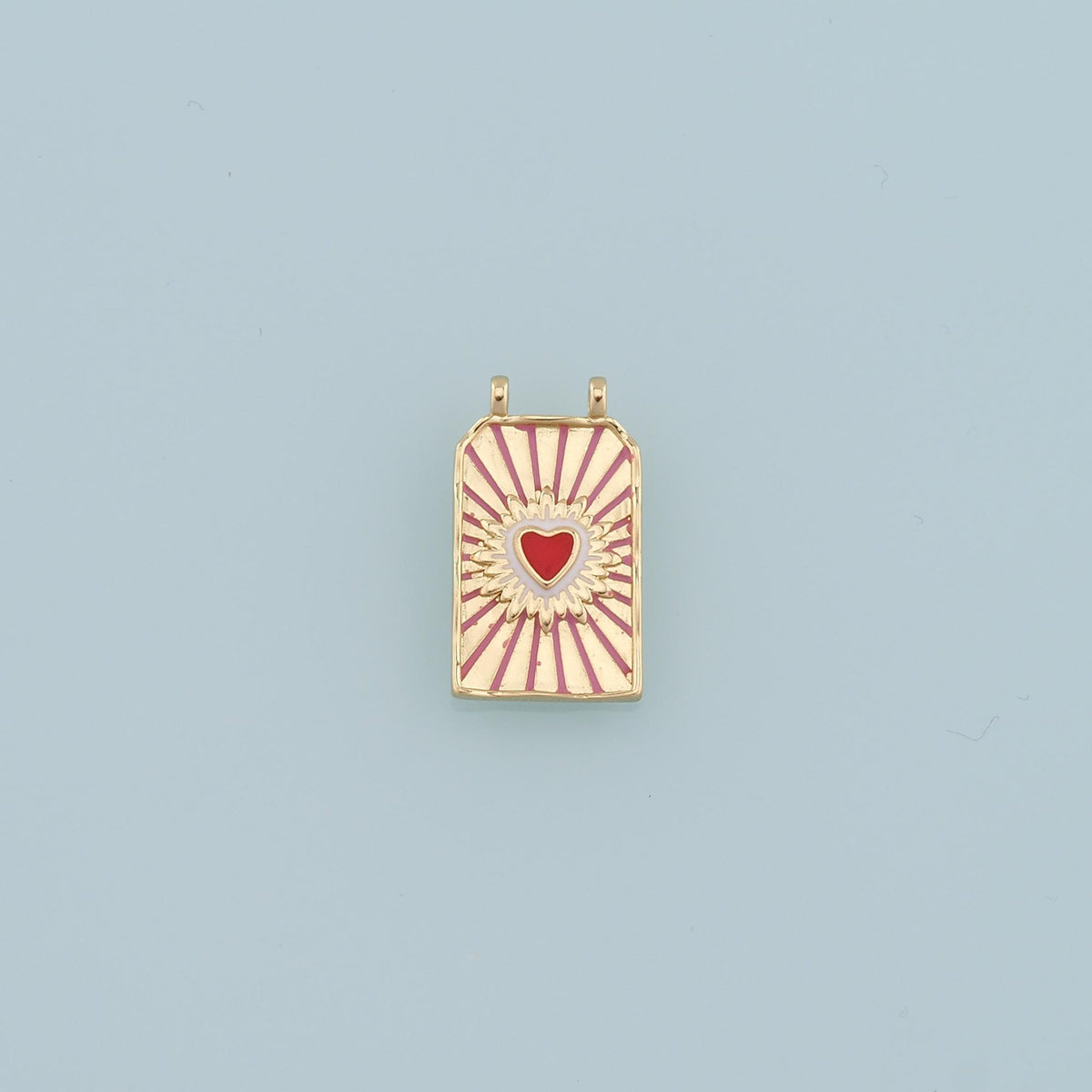 Gold Heart Charms,18K Gold Filled Heart Pendant,Enamel Heart Charm Bracelet Necklace for DIY Jewelry Making Supply